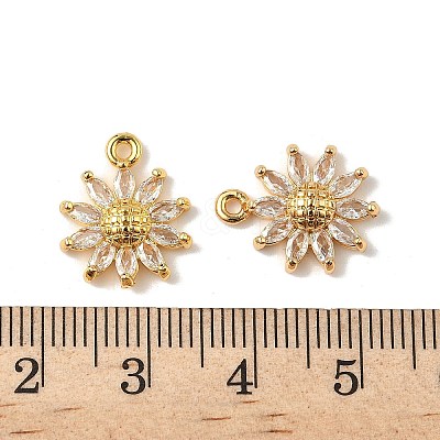 Brass Micro Pave Cubic Zirconia Pendants KK-D373-04A-G-1