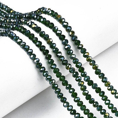 Electroplate Glass Beads Strands EGLA-A034-T4mm-B28-1