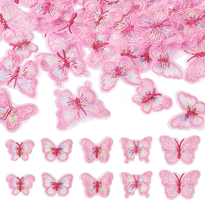 40Pcs 5 Style Polyester Computerized Embroidery Sew on Ornament Accessories DIY-TA0009-39-1