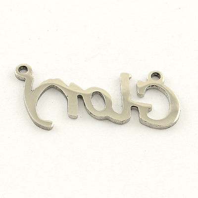 Tarnish Resistant Fashionable Stainless Steel Word Charms STAS-R059-20-1