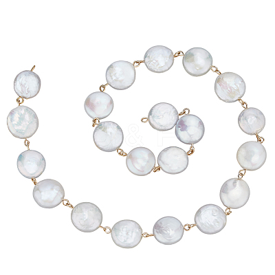 Pearl & 304 Stainless Steel Link Chain AJEW-PH01617-1