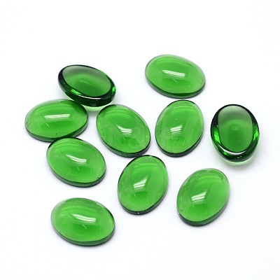 K9 Glass Cabochons Oval Flat Back Cabochons GGLA-L002D-04-1