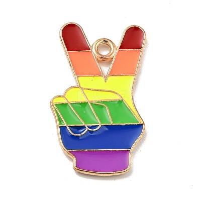 Pride Alloy Enamel Pendants ENAM-G208-17KCG-1