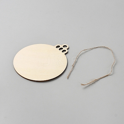 Unfinished Blank Wooden Round Pendants for Painting Arts WOOD-WH0131-77B-1