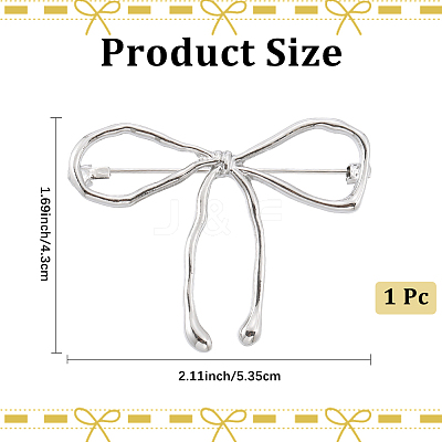 Bowknot Alloy Brooches for Women JEWB-WH20003-09P-1