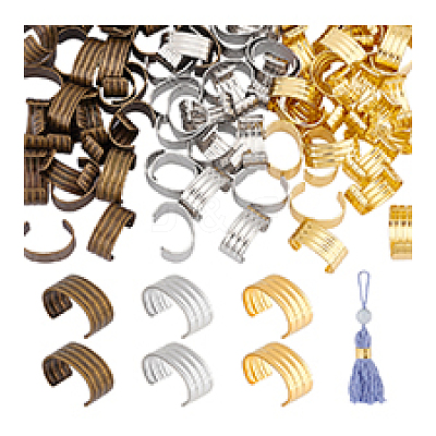 120Pcs 3 Colors Brass Folding Crimp Ends FIND-PH0020-81-1