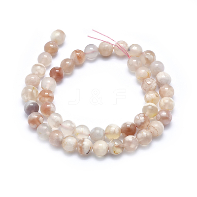 Natural Cherry Blossom Agate Beads Strands X-G-I213-23-8mm-1