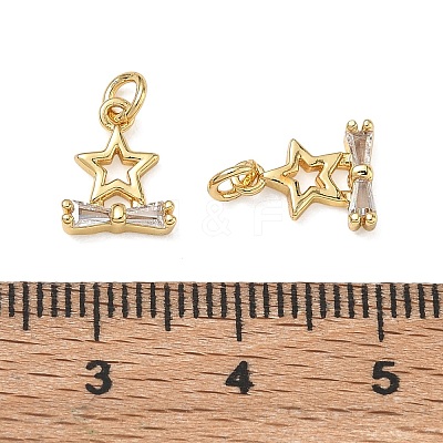 Brass Micro Pave Clear Cubic Zirconia Charms CU-CBAF0F8-16I-G-1