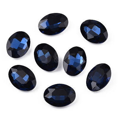 Pointed Back Glass Rhinestone Cabochons RGLA-T080-8x10mm-13-1