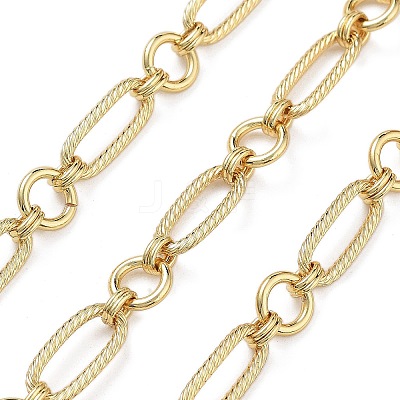 Rack Plating Brass Oval Link Chains CHC-G023-07G-1