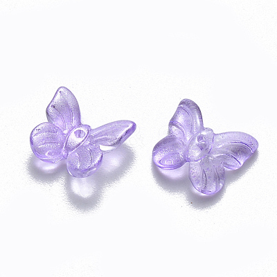 Transparent Spray Painted Glass Charms X-GLAA-T016-21B-1