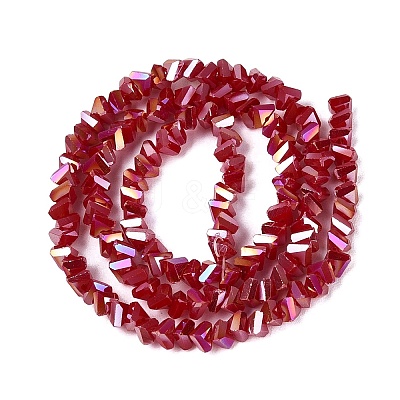 Electroplate Opaque Glass Beads Strands EGLA-Q139-01A-C11-1