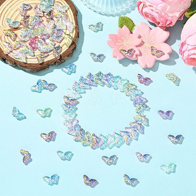 80Pcs 8 Colors Electroplate Handmade Lampwork Beads LAMP-CJ0003-04-1