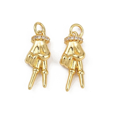 Brass Micro Pave Cubic Zirconia Pendants KK-C093-01A-G-1
