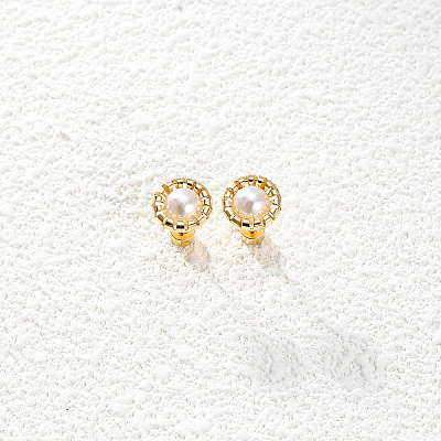 Elegant Flat Round 201 Stainless Steel Stud Earrings DL3437-1