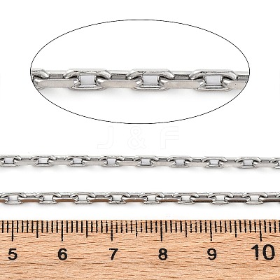 304 Stainless Steel Paperclip Chains CHS-M009-03P-1