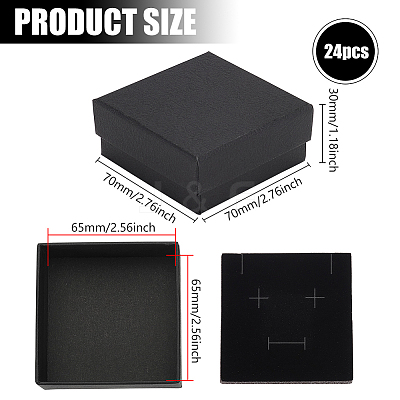 Square Kraft Paper Necklace Earring Storage Gift Boxes CON-WH0095-88A-1