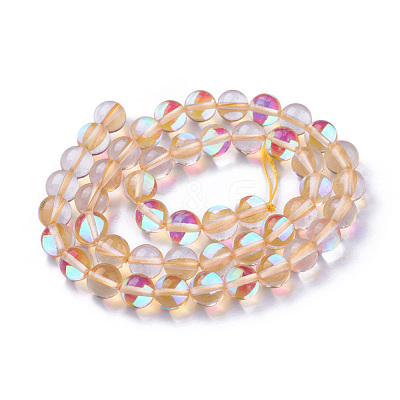 Synthetic Moonstone Beads Strands G-F143-10mm-15-1