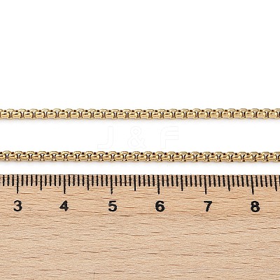 PVD Vacuum Plating 304 Stainless Steel Box Chain Necklaces NJEW-P244-01G-1