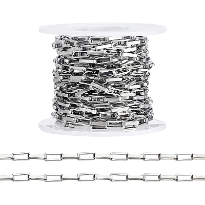 304 Stainless Steel Paperclip Chains CHS-WH0020-005P-1