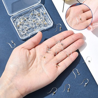 60Pcs 3 Colors Eco-Friendly Plastic Earring Hooks STAS-FS0001-61-1