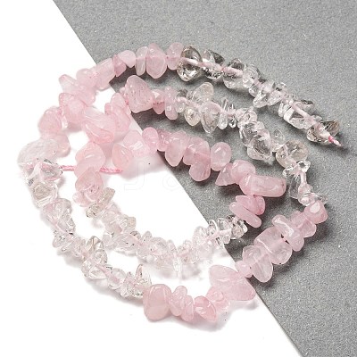Natural Quartz Crystal & Rose Quartz Beads Strands G-L610-A07-01-1