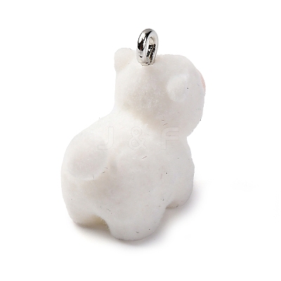 Flocky Anima Resin Pendants with Platinum Iron Loop FIND-S001-13H-1