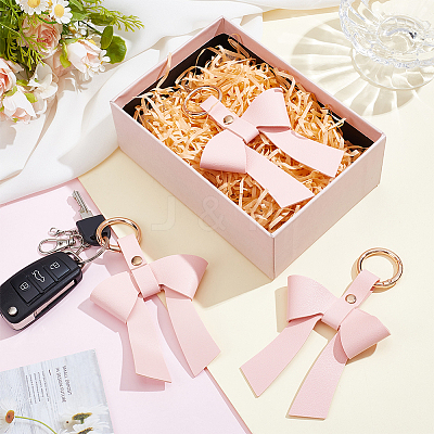 PU Leather Keychains KEYC-WH0029-129B-1