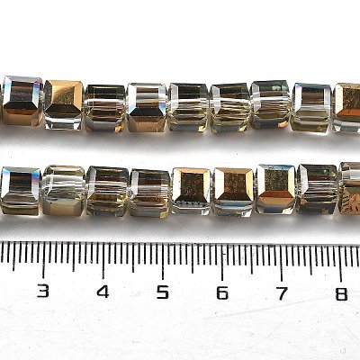 Electroplate Glass Beads Strands EGLA-H108-01A-HP02-1