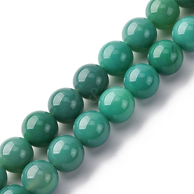 Natural Green Onyx Agate(Dyed & Heated) Beads Strands G-K393-A03-10mm-1