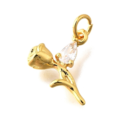 Brass Micro Pave Cubic Zirconia Pendants KK-Z102-02G-02-1