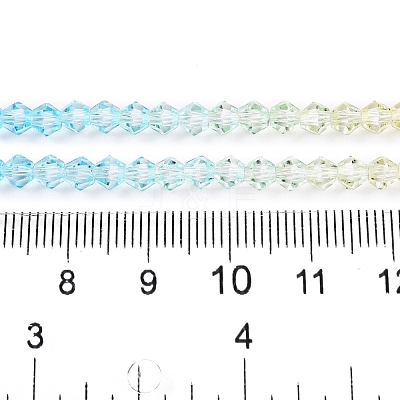 Gradient Color Baking Paint Glass Bead Strands DGLA-A039-T6mm-A012-1