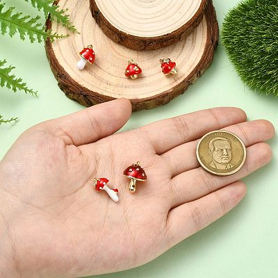 5Pcs 5 Styles Brass Enamel Charms KK-CJ0003-93-1