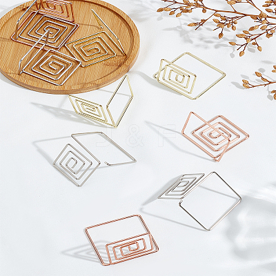 12Pcs 3 Colors Carbon Steel Place Card Holders AJEW-LP0010-24-1