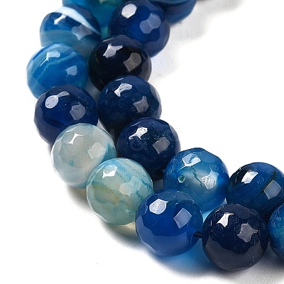 Natural Striped Agate/Banded Agate Beads Strands G-A246-8mm-07-1