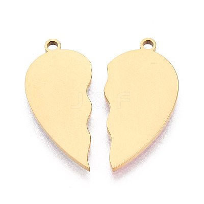 304 Stainless Steel Enamel Split Pendants STAS-T074-03G-1