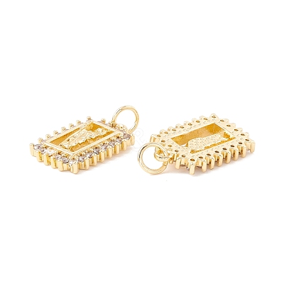 Rack Plating Brass Micro Pave Cubic Zirconia Pendants ZIRC-I057-03G-1