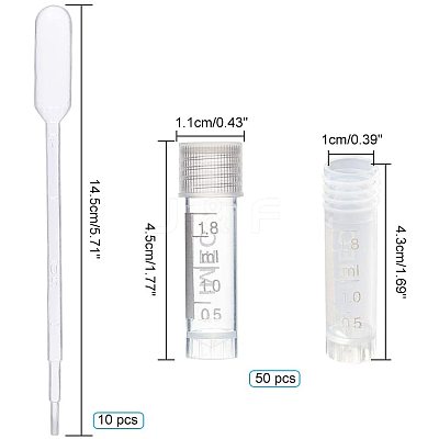 Graduated Tube Plastic Bead Containers CON-PH0001-74-1