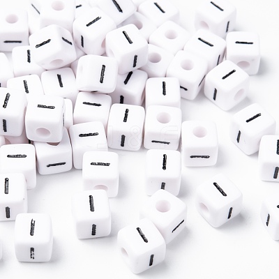 Letter Acrylic European Large Hole Beads OPDL-R050-10mm-I-1