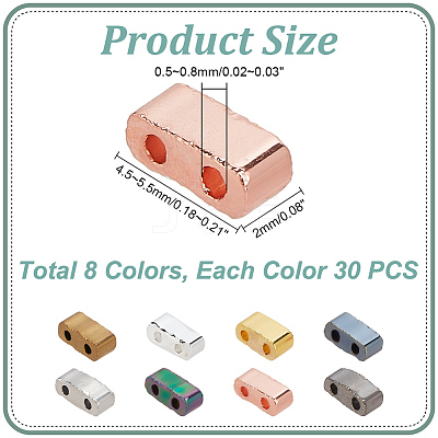240Pcs 8 Colors Electroplate Glass Seed Beads SEED-AR0001-24-1