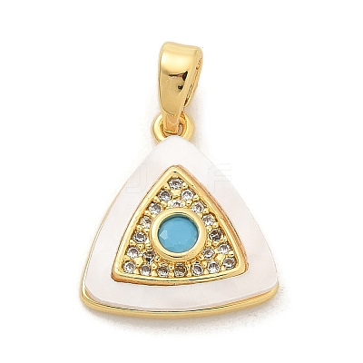 Brass Micro Pave Cubic Zirconia Pendents KK-M303-02G-12-1