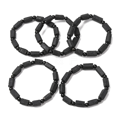 Natural Tourmaline Beads Stretch Bracelets for Women Men BJEW-C154-01-1