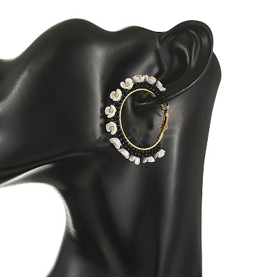 Glass Hoop Earrings EJEW-MZ00827-01-1