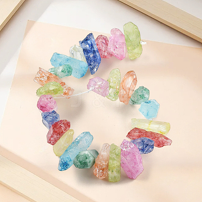 2 Strands Natural Dyed Quartz Pointed Stick Beads Strands G-PA0001-77-1