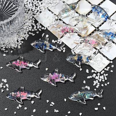 12Pcs Transparent Luminous Acrylic Pendants TACR-YW0003-43-1