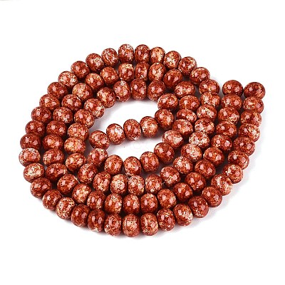 Opaque Baking Paint Glass Beads Strands GLAA-Q110-03A-12-1