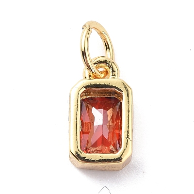 Glass Charms ZIRC-F131-17G-1