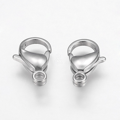 Tarnish Resistant 304 Stainless Steel Lobster Claw Clasps STAS-F125-17x11mm-P-1