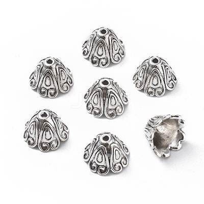 Tibetan Style Alloy Bead Caps TIBEB-EA9700YKG-AS-LF-1