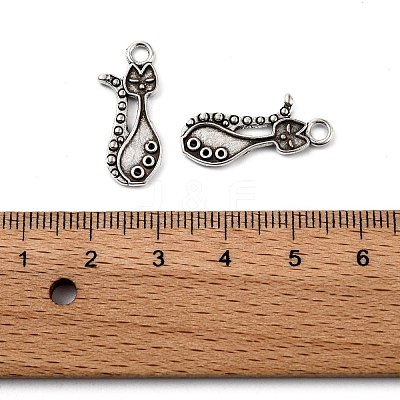 Tibetan Style Alloy Kitten Pendant Settings for Enamel X-PALLOY-A15359-AS-NF-1